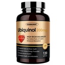 ZEBORA Ubiquinol CoQ10 200mg Softgels, 4-en-1 Potente antioxidante para el corazón y la salud vascular, Esencial para la producción de energía, Max Absorción Forma activa de CoQ10, 120 Softgels