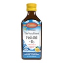 Carlson - The Very Finest Fish Oil + D3, 1600 mg Omega-3, 50 mcg (2000 UI) Vitamina D3, Liquid Fish Oil y D3 Suplemento, Norwegian, Wild Caught, Sustainably Sourced, Lemon, 200 mL (6.7 Fl Oz)
