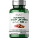 Piping Rock Berberine HCI Ceylon Cinnamon Complex ← 120 Capsules  Herbal Extract Suplemento Silencio Vegetarian, Non-GMO &amp; Gluten Free Formula