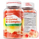 Complejo de vitamina B supermetilato Gummies - Todas las vitaminas B + Omega-3, Magnesio, CoQ10, Ashwagandha,Vitamin C, TMG- Para Mujeres Men- Metil B12 2000 mcg, Methylfolate, B1,B2, B3,B5,B6,B7- Sugar Gratis