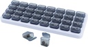 Organizador mensual de píldoras, caja grande de carga de viaje 31 días, caja de píldoras diarias, contenedor de píldoras para la vitamina, medicina, suplemento, aceite de pescado, gris