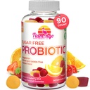 Probióticos Gummies Azúcar Gratis 3 Billones CFU Reducir Gas, Bloating - Probióticos para Mujeres, Niños y Hombres Probiótico- Bacillus Coagulans- Natural, Vegan, Vegetariano, Kosher, Halal –90 Probióticos Gummy