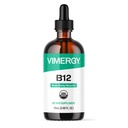 Vimergy Organic Liquid Vitamin B12 Suplemento 2500 mcg, Methylcobalamin & Adenosylcobalamin Fast-Absorbing Energy Support USDA Organic, Vegan, Non-GMO B12 Vitaminas para Hombres 115 Servir (115 mL)
