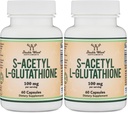 S-Acetyl L-Glutathione Capsules - 100mg, 60 Count (Acetylated Glutathione Antioxidant - More Absorbable Than Glutathione and Liposomal Glutathione, Non-GMO and Gluten Free) by Double Wood (Pack of 2)