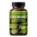 Citrus Bergamot 50:1 Extracto 20,400 mg con arroz de levadura roja, ajo, Artichoke para colesterol saludable, salud cardíaca - Hecho en los EE.UU. (150 Cuenta (Pack de 1))