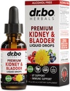 Apoyo al riñón Suplemento Salud de la vejiga - Suplementos de limpieza renal orgánicos gotas Juniper Berry Cleavers Dandelion - Renal Kidney Cleanse Detox Urinary Tract Herbal Bladder Support Flush Kidneys 1oz