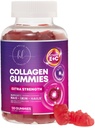Collagen Peptides Gummies con 2500 mcg Biotina - Hidrolyzed Protein Tipo I & III Multi Collagen Suplemento con vitamina C & Zinc - Soporte para el cabello, la piel, las uñas, sabor granada Tasty - 120 Gummies