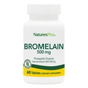 Natures Plus Bromelain - 500 mg - Suplemento Proteolítico Natural - 60 Tabletas Vegetarianas (60 Serviciones)