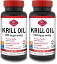 Olympian Labs Antártico Krill Oil, 1000mg Caps con Astaxanthin, Omega-3, EPA, DHA, Immune, Joint &amp; Brain Support, 60 Softgels (Pack of 2)