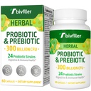 Probióticos para Mujeres Hombres- 300 Billones CFU, 24 Strains Probiótico+15 Hierbas Orgánicas Prebióticos Blend, Pre y Probióticos, para Salud Digestiva, Immune & Gut, Diarrea, Bloating, Vegan, 2 Month Supply