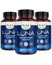Naturales anidados Luna Melatonin Libre, No-Habit que forma Herbal Suplemento de sueño w / Mueble, Valerian, L-Theanine, 180 cápsulas veganos (60 cápsulas por botella)