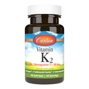 Carlson - Vitamina K2 MK-7 (Menaquinone), 180 mcg, soporte de bonificación, biodisponibilidad de calcio, vitamina K2, vitamina K-2, 90 Softgels