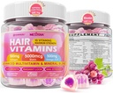 Crecimiento del cabello Vitaminas Gummies líquidos - Biotina 5000mcg, Péptidos de colágeno hidrolizado, Omega 3-6-9, ácido hialurónico, metalfolato, metilcobalamina -Healthy Hair, Skin & Nails Supplement for Women