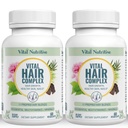Complejo de Pelo Vital -Vitaminas de Crecimiento de Hair para Mujeres y Hombres -Biotina & Vitamina B -Suplemento de Crecimiento de Hair para la Piel Saludable &amp; Pelos -Hormona &amp; Gluten Gratis -Hair Vitaminas para Mujeres