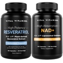 Vitaminas vitales cápsulas de resveratrol + NAD+ Suplemento