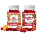 Lunakai Vitamina B12 y las Gummies Multivitamínicas Mujer Bundle - 3000mcg Metilcobalamina Alta Absorción Energía Gummy - 100% Valor diario de 16 vitaminas y minerales esenciales Suplemento - 30 días Suministro