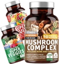 Número 1 Nutrición N1N Complejo Premium de Mushroom [10 Potentes Mushrooms] y Super Frutas & Verduras [40 Whole Fruits & Vegetables], 2 Pack Bundle