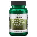 Swanson Grape Seed Green Tea &amp; Pine Bark Complex Health Antioxidant Support Polyphenols OPCS Herbal Suplemento 60 cápsulas (Caps)