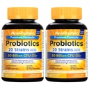 NewRhythm Probiotics 50 Billion CFU 20 Strains, 120 Veggie Capsules, Tecnología de liberación dirigida, resistente a los ácidos estomacales, sin necesidad de refrigeración, no GMO, Gluten Free
