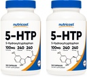 Nutricost 5-HTP 100mg, 240 cápsulas vegetarianas (5-Hydroxytryptophan) - No GMO & Gluten Free (2 botellas)