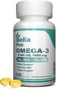 Omega 3 FishOil Suplementos - 1000mg Fish Oil 788 mg Omega-3 Fatty Acid Burpless, 488 DHA &amp; 180 EPA para Muscle Bone Heart Brain Support and Health, Suplementos para Hombres y Mujeres, 120 Softgels