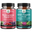 Bundle of Menopause Supplement for Hot Flashes with Dong Quai Vitex Chaste Berry " Black Cohosh and Liver Support NAC - Milk Thistle N Acetyl Cysteine with Turmeric, Choline, Dandelion " L-Glutathione