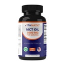 MCT vitamatic Aceite 3000 mg por Serving - 180 Softgels - de aceite de coco - Contiene 55% de ácido caprílico C8 y 40% cúrcuma Ácido C10