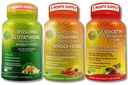 SUPPLEMENTOS STUDIO Immune Support Bundle – Liposomal Vitamina C 1500mg + Liposomal Glutathione 500mg + Quercetina con Bromelaina, Zinc & Vitamina C – Vegan, No GMO, Fórmulas de absorción mejorada