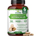 Zazzee Extra Strength Astragalus Root 20:1 Extract, 5000 mg Strength, 70% Polysaccharides, 180 Vegan Capsules, 6 Month Supply, 100% Vegetariano, Estándarizado y Concentrado 20X Extract, Non-GMO