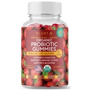 Planta.O Mangas Probióticas Orgánicas para Mujeres, Hombres [5 Billones CFUs USDA Certified] Ayuda Asistencia Digestión, Bloating, Constipation &amp; Immune System, Strawberry Flavor, 30 Probióticos Chewable
