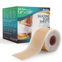 Hojas de cicatrices de silicona profesional (1.6" x 150" Scar Roll-3.8M) - Tratamiento de extirpación de cicatrices de silicona reutilizable Tipo de tiras de cinta para Keloid, C-Sección, Cirugía, Quemadura, Acne et