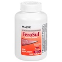 Major FeroSul - Sulfato ferroso 325 mg Tabletas - Suplemento de hierro para mujeres y hombres - Especialmente Coated Easy-to-Swallow Tablets - Rojo - 1000 Conde