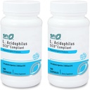 Klaire Labs SFI Health L. Acidophilus - 3 Billion CFU Lactobacillus Probiotic, Pure SCD Compliant Formula for Men &amp; Women, Hypoallergenic " Non-Dairy (100 cápsulas, 2 Pack)