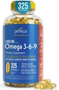 Omega 3-6-9 Suplemento dietético (325 ct.) - Promover la función visual y la salud de los ojos - Apoyo al corazón, la salud cardiovascular, la piel sana, el cabello y la salud general (Omega 3-6-9)