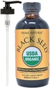 PRIME NATURAL Organic Black Seed Oil 16oz - Cold Pressed High Thymoquinone 1.7% USDA Certified - Turkish Origin Potent Nigella Sativa Liquid - Vegan Omega 3 6 9, Antioxidante