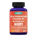 VANI 750MG Benfotiamine con B1, 5X Tiempo de grasa " Agua Soluble Thiamine B1 Suplemento – Tercera Parte Tested, No Gluten (120 cápsulas)