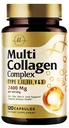 Multi Collagen Peptides 2400mg para Mujeres – Mejor Complejo de Collagen Hidrolyzed con 5 Tipos (I, II, III, V, X) - Grass Fed - Pelo, Piel, Nail, Hueso &amp; Soporte Conjunto para Belleza y Bienestar – 120 cápsulas