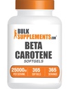 BulkSupplements.com Beta Caroteno 25000 UI Softgels - Suplemento de Vitamina A, Suplementos de Beta Caroteno - para Ojo, Gluten Gratis, 1 Softgel por Serving, 365 Cuenta (Pack of 1)