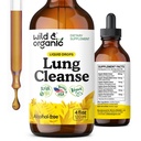 Wild &amp; Organic Lung Cleanse Detox Tincture - Mullein Drops for Lungs - Herbal Mullein Extract Supplement - Vegan, Alcohol-Free Drops - 4 fl oz