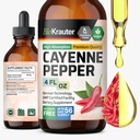 BIO KRAUTER Cayenne Pepper Extract Liquid - Pure Capsaicin Extract - Liquid Cayenne Cayenne gotas para soporte digestivo - Sugar &amp; Alcohol Gratis 4 Fl.Oz.