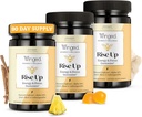 Ganado Wellness Rise Up, Energy & Focus Gummies for Women - Daily Brain Boost Gummy Suplemento con la cafeína natural, Ashwagandha, B12, Nootropics Alpha-GPC & Lion’s Mane - Pineapple, 180 Gummies