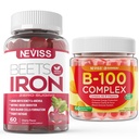 Azúcar Gummies de hierro libre + Complejo Vitamin B100