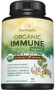 USDA Organic Immune Support Supplement – Organic Immune Health Supplement with Vitamin C, Elderberry, Astragalus, Oregano, Ginger, Moringa &amp; Ajo – Organic Immune System Support - 90 Immune Tablets