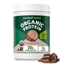 Polvo de proteína puramente inspirada para hombres y mujeres, Chocolate rico decadente (16 servidos) - Vegan &amp; Organic - 20g de Pea Protein Powder para smoothies & Shakes - Sin lácteos, &amp; sin gluten