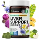 BIO KRAUTER Suplemento Gummies - 60 Chews Vegan w/Milk Thistle, Dandelion Root for Liver Cleanse " Detox - 80% Silymarin