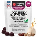 Lions Mane & Cordyceps Mushroom Gummies - 10in1 Suplemento - para Focus, Energy, Mood, Memory & Clarity - 60 Pcs
