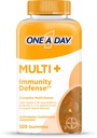 ONE A DAY Multi+ Immune Support Gummies, Immunity Multivitamin with Vitamin D, Vitamina C, Vitamina E, Vitamina A, Zinc and More, Gummy Vitamina, 120 Cuenta