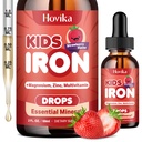 Suplemento de hierro líquido para niños y mujeres - con Magnesium, Zinc &amp; Kids Multivitamin Iron Drops - Immune Support, Blood Builder & Energy Support for Iron Deficiency, Anemia, Vegan 2 Fl Oz