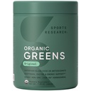 Sports Research® Organic Greens Superfood Powder w/Spirulina " Chlorella, Adaptogens, Enzymes, Probiotics " 8 VIT Bs for Gut " Mood Support* - Vegan, Sugar-Free " Low-Cal Original 20 Servimientos