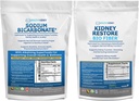 Organic Sodium Bicarbonate Alkaline Supplement 1.5LB & Bio Fiber Kidney Cleanse Detox 2.5 LBS Bundle – Apoya Kidney Health, Stomach Acid Neutralizer, Alkaline Superfoods, Immune Support, Detox
